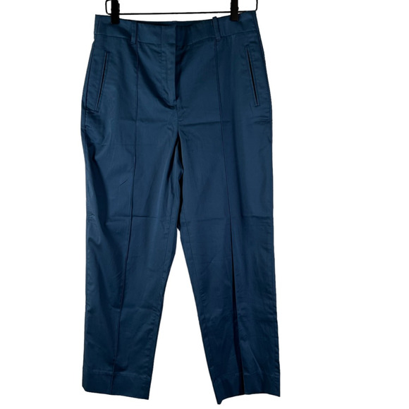 J.Crew Womens Chino Pants Blue High Rise Pockets Stretch Zipper Flat Front 4 - Picture 1 of 10